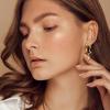 imageGold Clip On Earrings for Women Trendy Non Piercing Flower Dangle Earrings Floral Earring 14K Gold Plated Lightweight Earrings for NonPierced Ears Fake Earrings SetWaterdrop