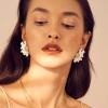 imageGold Clip On Earrings for Women Trendy Non Piercing Flower Dangle Earrings Floral Earring 14K Gold Plated Lightweight Earrings for NonPierced Ears Fake Earrings SetDaisy Flower