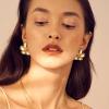 imageGold Clip On Earrings for Women Trendy Non Piercing Flower Dangle Earrings Floral Earring 14K Gold Plated Lightweight Earrings for NonPierced Ears Fake Earrings SetFlower Earrings