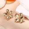 imageGold Clip On Earrings for Women Trendy Non Piercing Flower Dangle Earrings Floral Earring 14K Gold Plated Lightweight Earrings for NonPierced Ears Fake Earrings SetFlower Earrings