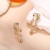 imageGold Clip On Earrings for Women Trendy Non Piercing Flower Dangle Earrings Floral Earring 14K Gold Plated Lightweight Earrings for NonPierced Ears Fake Earrings SetWaterdrop