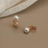 imageORAZIO Clip On EarringsPearl Clip on Earrings for Women Long Pearl Drop Dangle EarringsLightweight Bow Heart CZ Clip On Hoop Earrings  Statement Fake Earrings Ear Clips Jewelry for Wedding BridalGoldSimple Pearl