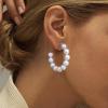 imageORAZIO Clip On EarringsPearl Clip on Earrings for Women Long Pearl Drop Dangle EarringsLightweight Bow Heart CZ Clip On Hoop Earrings  Statement Fake Earrings Ear Clips Jewelry for Wedding BridalSilverPearl Hoop