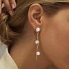 imageORAZIO Clip On EarringsPearl Clip on Earrings for Women Long Pearl Drop Dangle EarringsLightweight Bow Heart CZ Clip On Hoop Earrings  Statement Fake Earrings Ear Clips Jewelry for Wedding BridalGoldTwist Long Chain