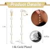 imageORAZIO Clip On EarringsPearl Clip on Earrings for Women Long Pearl Drop Dangle EarringsLightweight Bow Heart CZ Clip On Hoop Earrings  Statement Fake Earrings Ear Clips Jewelry for Wedding BridalGoldStraight Long Chain
