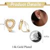 imageORAZIO Clip On EarringsPearl Clip on Earrings for Women Long Pearl Drop Dangle EarringsLightweight Bow Heart CZ Clip On Hoop Earrings  Statement Fake Earrings Ear Clips Jewelry for Wedding BridalGoldHeart Shaped Pearl