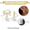 imageORAZIO Clip On EarringsPearl Clip on Earrings for Women Long Pearl Drop Dangle EarringsLightweight Bow Heart CZ Clip On Hoop Earrings  Statement Fake Earrings Ear Clips Jewelry for Wedding BridalGoldButterfly Knot Shaped
