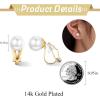 imageORAZIO Clip On EarringsPearl Clip on Earrings for Women Long Pearl Drop Dangle EarringsLightweight Bow Heart CZ Clip On Hoop Earrings  Statement Fake Earrings Ear Clips Jewelry for Wedding BridalGoldSimple Pearl