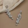 imageORAZIO Clip On EarringsPearl Clip on Earrings for Women Long Pearl Drop Dangle EarringsLightweight Bow Heart CZ Clip On Hoop Earrings  Statement Fake Earrings Ear Clips Jewelry for Wedding BridalSilverCZ Leaf Shaped