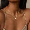 imageORAZIO Gold Necklaces for WomenLayered Gold Necklace14K Gold Plated Pendant NecklacesSimple Choker Necklaces Set Dainty Gold Chain NecklacesTrendy Gold Stacked Jewelry Gifts for Women2PcsCuban  Heart