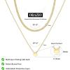 imageORAZIO Gold Necklaces for WomenLayered Gold Necklace14K Gold Plated Pendant NecklacesSimple Choker Necklaces Set Dainty Gold Chain NecklacesTrendy Gold Stacked Jewelry Gifts for Women2PcsCuban  Heart