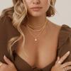 imageORAZIO Gold Necklaces for WomenLayered Gold Necklace14K Gold Plated Pendant NecklacesSimple Choker Necklaces Set Dainty Gold Chain NecklacesTrendy Gold Stacked Jewelry Gifts for Women3PcsWave  Twist  CZ
