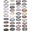 imageORAZIO Mens BraceletBraided Leather Bracelets for Men WomenTribal Handmade Wood Wrap Cuff Wristband Bracelets Set AdjustableAStyle 1
