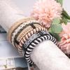 imageORAZIO Mens BraceletBraided Leather Bracelets for Men WomenTribal Handmade Wood Wrap Cuff Wristband Bracelets Set AdjustableAStyle 1