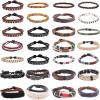 imageORAZIO Mens BraceletBraided Leather Bracelets for Men WomenTribal Handmade Wood Wrap Cuff Wristband Bracelets Set AdjustableBStyle 2