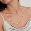 imagePearl Necklace for WomenDainty Silver14K Gold Plated Necklace for Women Round White Imitation Pearls Simple Pearl Choker Cute Everyday Jewelry for Women Elegant Bridesmaid Wedding JewelryGold Tone