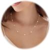imagePearl Necklace for WomenDainty Silver14K Gold Plated Necklace for Women Round White Imitation Pearls Simple Pearl Choker Cute Everyday Jewelry for Women Elegant Bridesmaid Wedding JewelryGold Tone