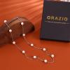 imagePearl Necklace for WomenDainty Silver14K Gold Plated Necklace for Women Round White Imitation Pearls Simple Pearl Choker Cute Everyday Jewelry for Women Elegant Bridesmaid Wedding JewelrySilver Tone