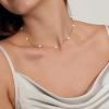 imagePearl Necklace for WomenDainty Silver14K Gold Plated Necklace for Women Round White Imitation Pearls Simple Pearl Choker Cute Everyday Jewelry for Women Elegant Bridesmaid Wedding JewelryGold Tone