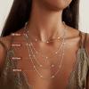 imagePearl Necklace for WomenDainty Silver14K Gold Plated Necklace for Women Round White Imitation Pearls Simple Pearl Choker Cute Everyday Jewelry for Women Elegant Bridesmaid Wedding JewelrySilver Tone