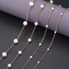 imagePearl Necklace for WomenDainty Silver14K Gold Plated Necklace for Women Round White Imitation Pearls Simple Pearl Choker Cute Everyday Jewelry for Women Elegant Bridesmaid Wedding JewelryGold Tone