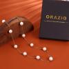 imagePearl Necklace for WomenDainty Silver14K Gold Plated Necklace for Women Round White Imitation Pearls Simple Pearl Choker Cute Everyday Jewelry for Women Elegant Bridesmaid Wedding JewelryGold Tone