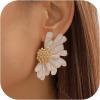 imageGold Clip On Earrings for Women Trendy Non Piercing Flower Dangle Earrings Floral Earring 14K Gold Plated Lightweight Earrings for NonPierced Ears Fake Earrings SetDaisy Flower