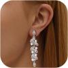 imageORAZIO Clip On EarringsPearl Clip on Earrings for Women Long Pearl Drop Dangle EarringsLightweight Bow Heart CZ Clip On Hoop Earrings  Statement Fake Earrings Ear Clips Jewelry for Wedding BridalSilverCZ Leaf Shaped