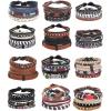 imageORAZIO Mens BraceletBraided Leather Bracelets for Men WomenTribal Handmade Wood Wrap Cuff Wristband Bracelets Set AdjustableAStyle 1