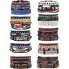 imageORAZIO Mens BraceletBraided Leather Bracelets for Men WomenTribal Handmade Wood Wrap Cuff Wristband Bracelets Set AdjustableBStyle 2