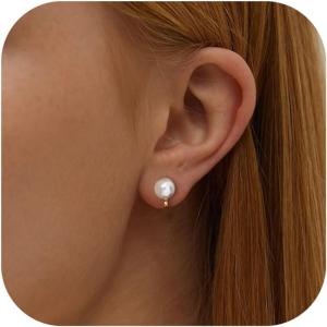 imageORAZIO Clip On EarringsPearl Clip on Earrings for Women Long Pearl Drop Dangle EarringsLightweight Bow Heart CZ Clip On Hoop Earrings  Statement Fake Earrings Ear Clips Jewelry for Wedding BridalGoldSimple Pearl