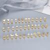 image18 Pairs Surgical Stainless Steel Stud Earrings For Women Men 20G Cartilage Earrings Studs Cross Moon Star Small Stud Earrings Black Gold Screw Flat Back Earrings Ear Piercing Studs SetA Gold Tone