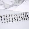 image18 Pairs Surgical Stainless Steel Stud Earrings For Women Men 20G Cartilage Earrings Studs Cross Moon Star Small Stud Earrings Black Gold Screw Flat Back Earrings Ear Piercing Studs SetE Black