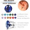 imageORAZIO 12 Pairs Magnetic Stud Earrings for Men Women Nonpiercing Rhinestone Magnet Earrings Stainless Steel Magnetic Clip on Nose Stud Earrings Set70 Millimeters