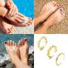 imageORAZIO 30PCS Anklet Toe Rings Silver Rose Gold Plated Toe Rings Ankle Bracelets For Women Cute Anklets Open Tail Rings Adjustable Summer Beach Foot JewelryGold Tone