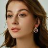 imageORAZIO 4Pairs Clip On Earrings for Women Gold Silver Clip On Hoop Earrings Chunky Teardrop Clip Earrings Twist Round Clip On Stud Earrings No Piercing Fake Earrings SetRose Gold