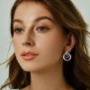 imageORAZIO 4Pairs Clip On Earrings for Women Gold Silver Clip On Hoop Earrings Chunky Teardrop Clip Earrings Twist Round Clip On Stud Earrings No Piercing Fake Earrings SetSilver Tone