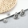 imageORAZIO 4Pairs Clip On Earrings for Women Gold Silver Clip On Hoop Earrings Chunky Teardrop Clip Earrings Twist Round Clip On Stud Earrings No Piercing Fake Earrings SetSilver Tone