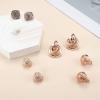 imageORAZIO 4Pairs Clip On Earrings for Women Gold Silver Clip On Hoop Earrings Chunky Teardrop Clip Earrings Twist Round Clip On Stud Earrings No Piercing Fake Earrings SetRose Gold