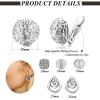 imageORAZIO 4Pairs Clip On Earrings for Women Gold Silver Clip On Hoop Earrings Chunky Teardrop Clip Earrings Twist Round Clip On Stud Earrings No Piercing Fake Earrings SetSilver Tone