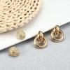 imageORAZIO 4Pairs Clip On Earrings for Women Gold Silver Clip On Hoop Earrings Chunky Teardrop Clip Earrings Twist Round Clip On Stud Earrings No Piercing Fake Earrings SetGold Tone