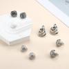 imageORAZIO 4Pairs Clip On Earrings for Women Gold Silver Clip On Hoop Earrings Chunky Teardrop Clip Earrings Twist Round Clip On Stud Earrings No Piercing Fake Earrings SetSilver Tone