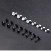 imageORAZIO 6Pairs Hypoallergenic Flat Back Earrings 316L Stainless Steel Studs for Sensitive Ears 38mm Cubic Zirconia Stylish Jewelry for Women Men  SilverC 8 Pairs