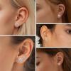 imageORAZIO 6Pairs Hypoallergenic Flat Back Earrings 316L Stainless Steel Studs for Sensitive Ears 38mm Cubic Zirconia Stylish Jewelry for Women Men  SilverB 6 Pairs White 20G08MM