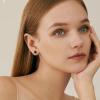 imageORAZIO 6Pairs Hypoallergenic Flat Back Earrings 316L Stainless Steel Studs for Sensitive Ears 38mm Cubic Zirconia Stylish Jewelry for Women Men  SilverC 8 Pairs