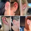 imageORAZIO 6Pairs Hypoallergenic Flat Back Earrings 316L Stainless Steel Studs for Sensitive Ears 38mm Cubic Zirconia Stylish Jewelry for Women Men  SilverC 8 Pairs