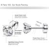 imageORAZIO 6Pairs Hypoallergenic Flat Back Earrings 316L Stainless Steel Studs for Sensitive Ears 38mm Cubic Zirconia Stylish Jewelry for Women Men  SilverA6 Pairs White