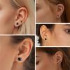 imageORAZIO 6Pairs Hypoallergenic Flat Back Earrings 316L Stainless Steel Studs for Sensitive Ears 38mm Cubic Zirconia Stylish Jewelry for Women Men  SilverC 8 Pairs