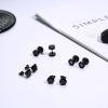 imageORAZIO 8 Pairs Stainless Steel Black CZ Stud Earrings Set for Men Women Silver Cubic Zirconia Barbell EarringsBlack