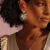 imageORAZIO 9 Pairs Clip on Earrings Gold Statement Earrings for Women Exaggerated Trapezoid Dangle Clip on Earrings Gold Geometric Leaf Round Retro Drop Clip Earrings Unpierced EarsGold Tone